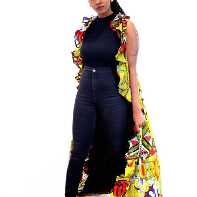 Nuovo in cera olandese africana Ankara Print Duster Kimono Set