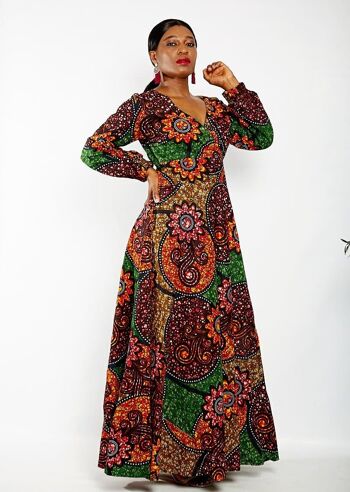 Robe maxi à manches longues à imprimé africain Ankara 2