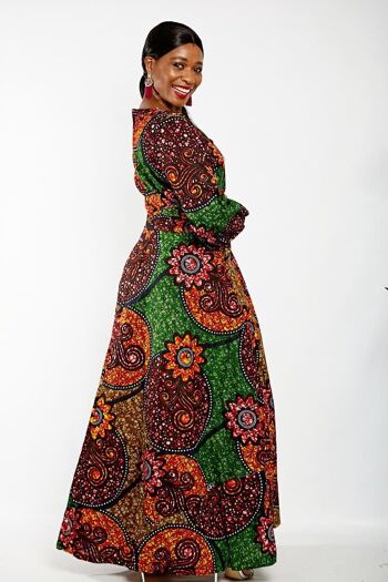 Robe maxi à manches longues à imprimé africain Ankara 5