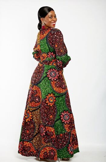 Robe maxi à manches longues à imprimé africain Ankara 6