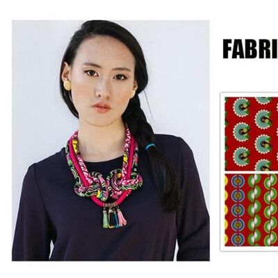 African Print Statement Necklace Knot Fabric Jewelery Ankara Multi Colour Necklaces for Women