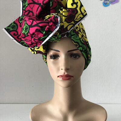 Écharpe carrée en coton imprimés africains Écharpes en coton Ankara Châle Hijab - Rose