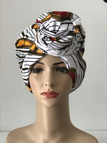 Écharpe carrée en coton imprimés africains Écharpes en coton Ankara Châle Hijab - Rose 6