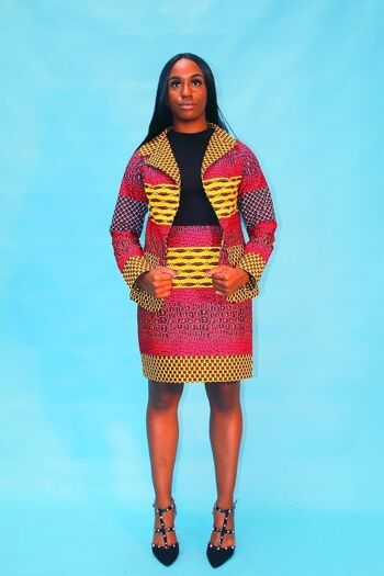 Nouveau dans l'ensemble veste et jupe à imprimé africain Ankara Kiki 2