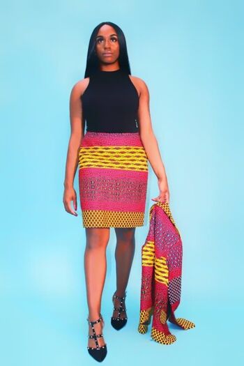 Nouveau dans l'ensemble veste et jupe à imprimé africain Ankara Kiki 4