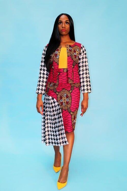 New in SOOMACHI African Ankara Print Jacket and Skirt Set