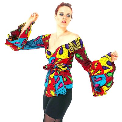 African Print Ankara Long sleeves Wrap Top