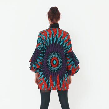 Veste de robe zippée à imprimé africain Ankara 4