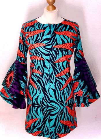 Veste de robe zippée à imprimé africain Ankara 6