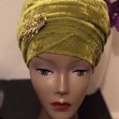 Double Velvet Turban Head Wrap verschiedene Farben (rot, weiß, blau, grün, schwarz)