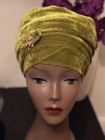 Turban double en velours de différentes couleurs (rouge, blanc, bleu, vert, noir) 1