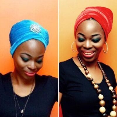 Women velvet Turban headwraps single wrap (Brooch Not Included)