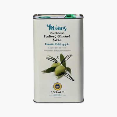 Bidon d'huile d'olive extra vierge Minos de 3 litres