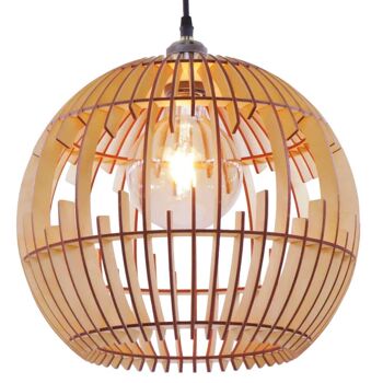 Lampe suspendue CoolCuts Lamppalla // Lampe de plafond moderne / Lampe en bois faite à la main de couleur bois clair 1