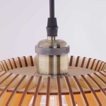 Lampe suspendue CoolCuts Lamppalla // Lampe de plafond moderne / Lampe en bois faite à la main de couleur bois clair 8