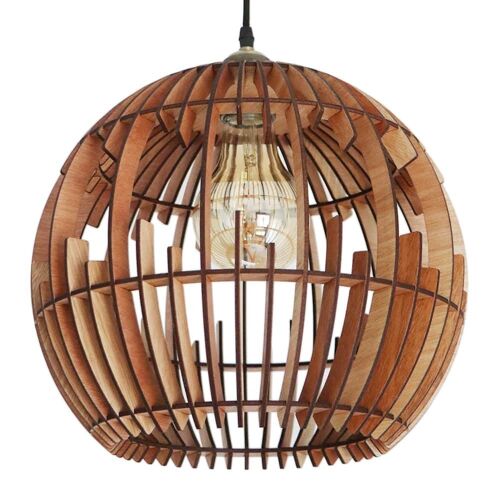 CoolCuts Lamppalla Hanglamp // Modern Plafondlamp / Handgemaakt houten lamp in bruin