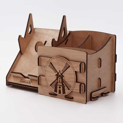 CoolCuts Mill Desk Organizer - Sleek, Including Mobile / Tablet Holder in Brown