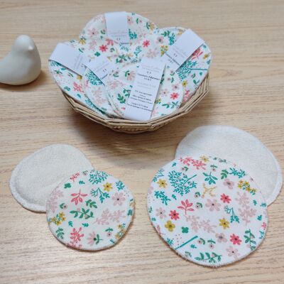 Discos absorbentes de lactancia - juego de 2 - modelo pequeño - Estampado de flores