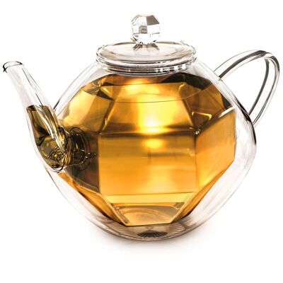 Creano double-walled glass teapot "Diamond design" | 800ml