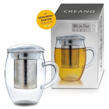 Verre à thé Creano "All-In-One", 3 pièces | 400ml 1