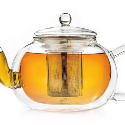 Creano double-walled glass teapot with stainless steel filter "bulky" | 1.2 liters