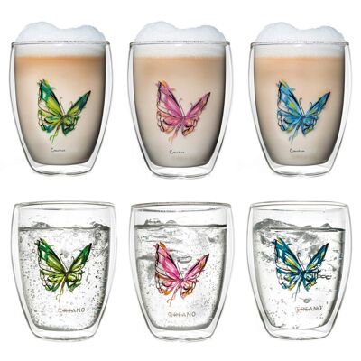 Creano Set da 6 ThermoGlass "Colourfly" | 250 ml