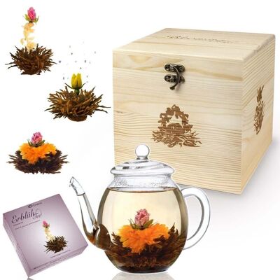 Creano Wooden Deco Box AbloomTea Gift Set "Black Tea"