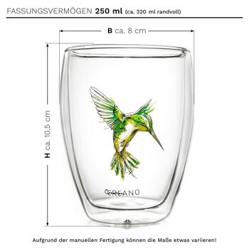 Verre thermo à double paroi Creano "Hummi" en lot de 6 | 250ml - bleu/vert/rouge/jaune/orange/violet 2