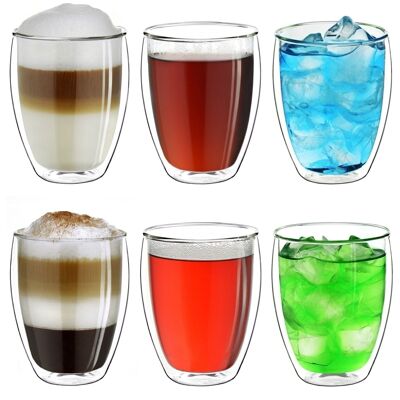 Creano double wall glass thermal glass "high" | 400ml - set of 6