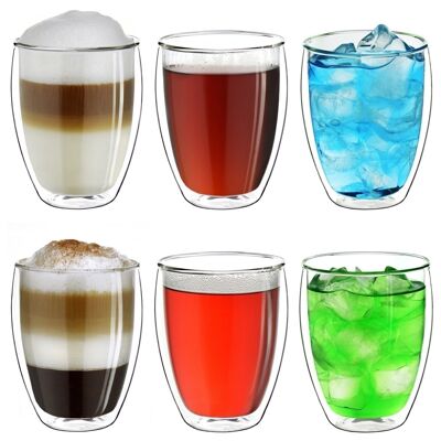 Creano double wall glass thermal glass "high" | 400ml - set of 6