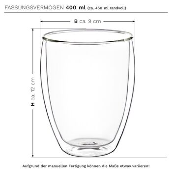 Verre thermique à double paroi Creano "haut" | 400ml - lot de 6 3