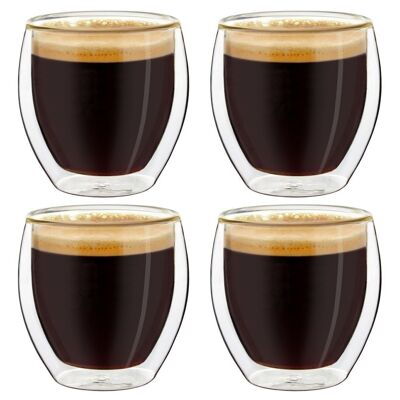Creano Espresso Doppelwandglas "bauchig" | 100ml - 4er-Set