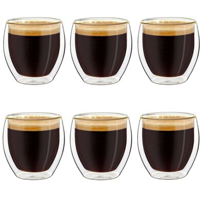 Creano Espresso Doppelwandglas "bauchig" | 100ml - 6er-Set