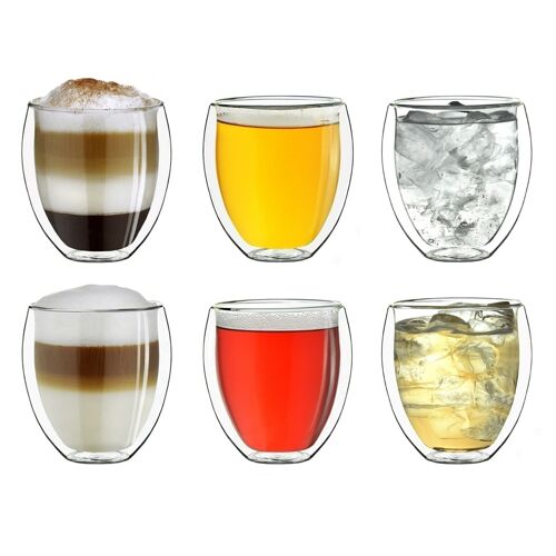 Creano doppelwandiges Thermoglas "bauchig" | 250ml - 6er-Set