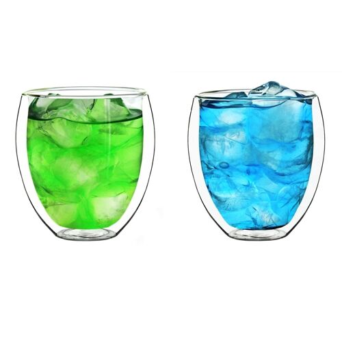 Creano doppelwandiges Thermoglas "bauchig" | 400ml - 2er-Set