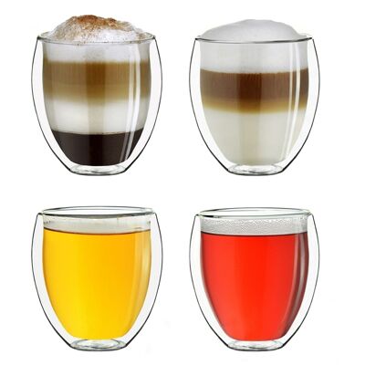 Creano double-walled thermal glass "bulky" | 400ml - set of 4