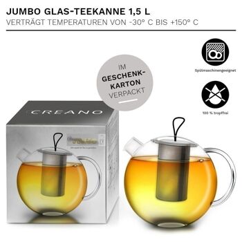 Théière en verre Creano "JUMBO" - 1 l 5