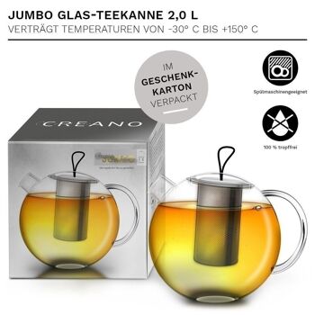 Théière en verre Creano "JUMBO" - 2 l 4