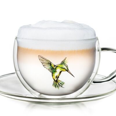 Creano thermal mug with saucer "Hummi" | 250ml - green