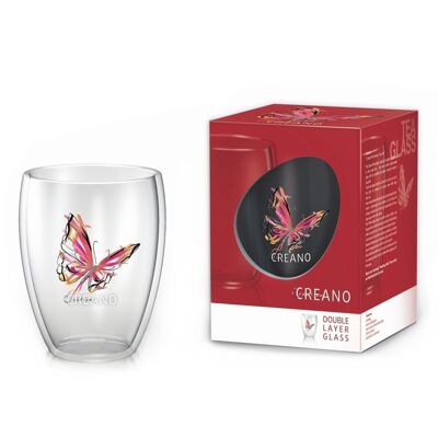 Creano Doppelwandiges Thermoglas "Colourfly" | 250ml - rot
