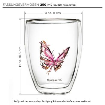 Verre thermique à double paroi Creano "Colourfly" | 250ml - rouge 2