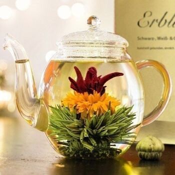 Coffret cadeau de fleurs de thé Creano dans une boîte à thé en bois 12 thés de fleurs en 11 variétés thé blanc, thé vert, thé noir, roses de thé 2
