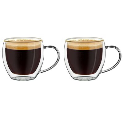 Set 100ml Espresso-Thermogläser mit Henkel DG-BH | 100ml - 2er-Set