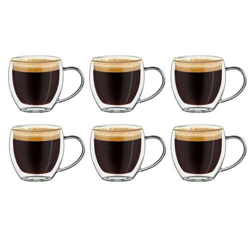 Set 100ml Espresso-Thermogläser mit Henkel DG-BH | 100ml - 6er-Set