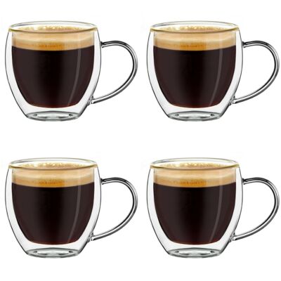 Set 100ml espresso thermo glasses with handle DG-BH | 100ml - set of 4