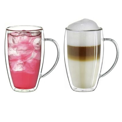 Set of thermo glass with handle "DG-SHH" 250ml - set of 2