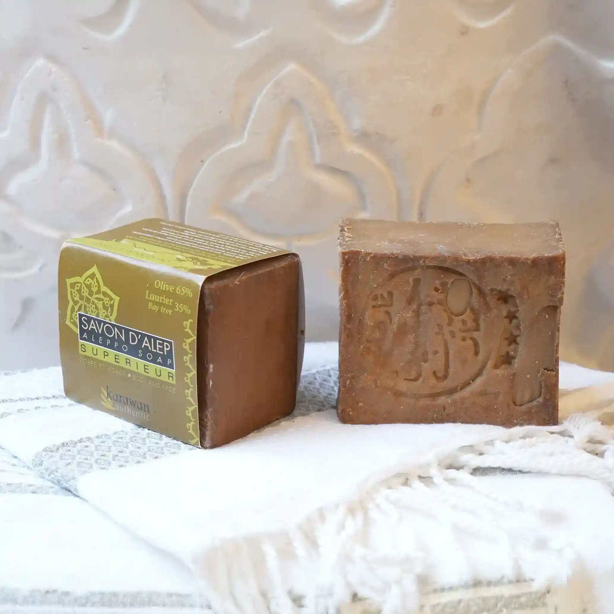 SUPERIOR ALEPPO SOAP - OLIVE AND LAUREL OIL 35% - IN STRAP - 200G - SOLD BY 6