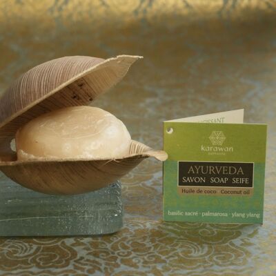 AYURVEDIC SOLID SOAP - SACRED BASIL - LARGE FORMAT - 100G