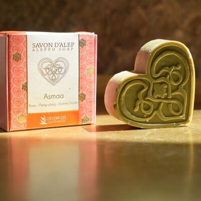 SAPONI DI ALEPPO AL PROFUMO FLOREALE - SCATOLE ORO CALDO - ASMAA - 100G - VENDUTI IN CONFEZIONI DA 6