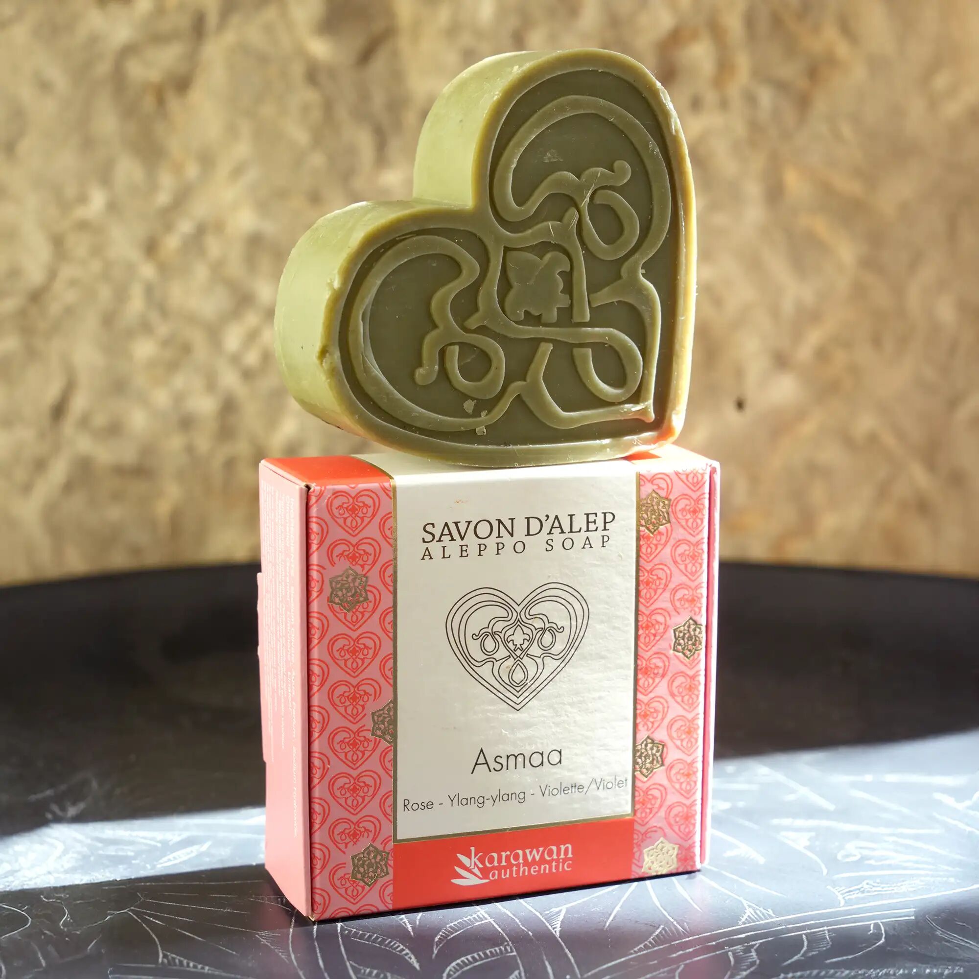 ALEPPO SOAPS WITH FLORAL SCENT - WARM GOLD BOXES - ASMAA - 100G - SOLD IN PACKS OF 6